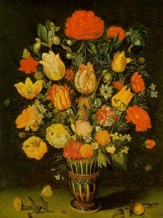 BOSSCHAERT, Ambrosius the Elder Still-Life of Flowers f Norge oil painting art